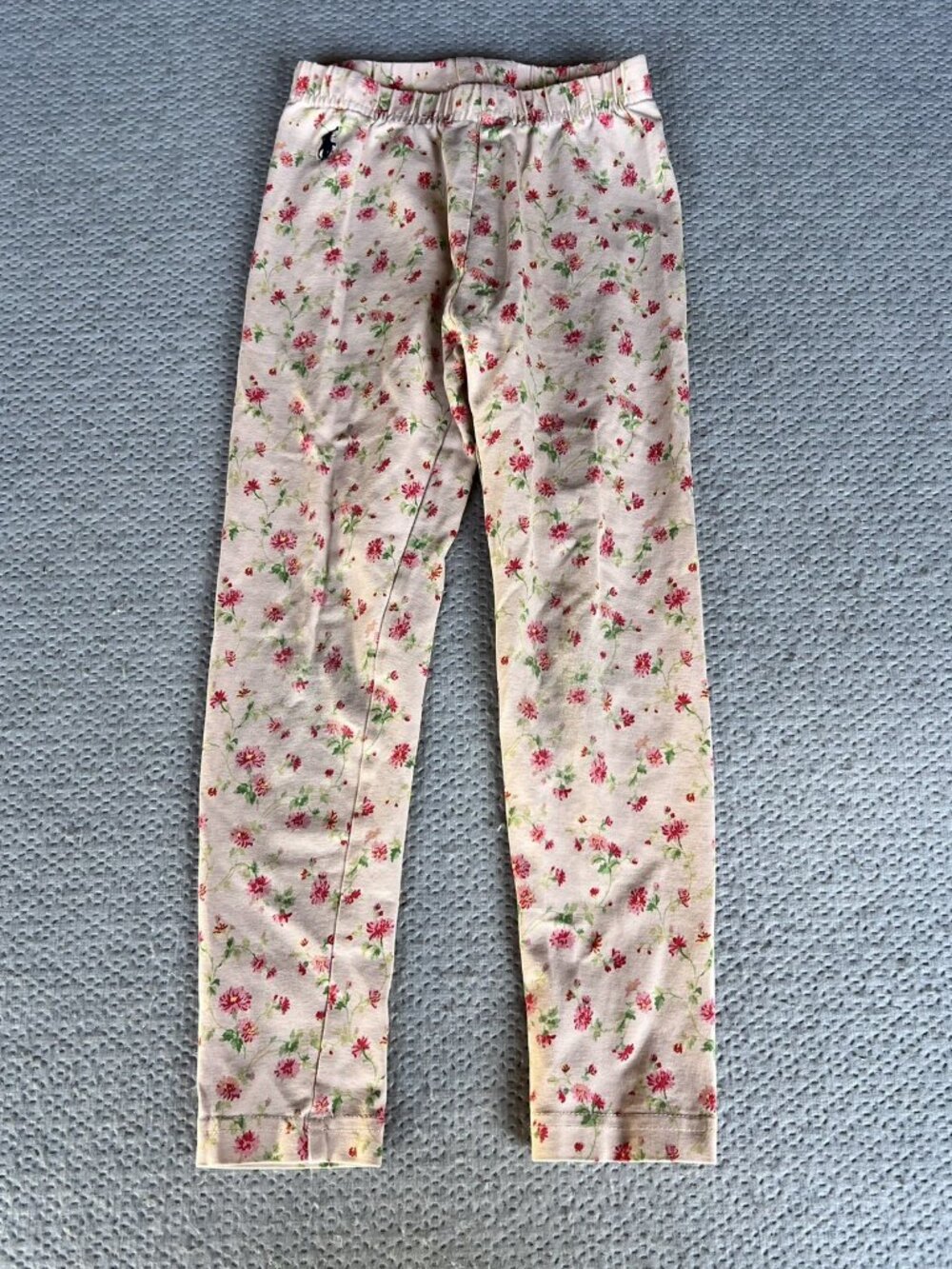 Polo Ralph Lauren Girls Pink Floral Pull On Pants Leggings Size 5